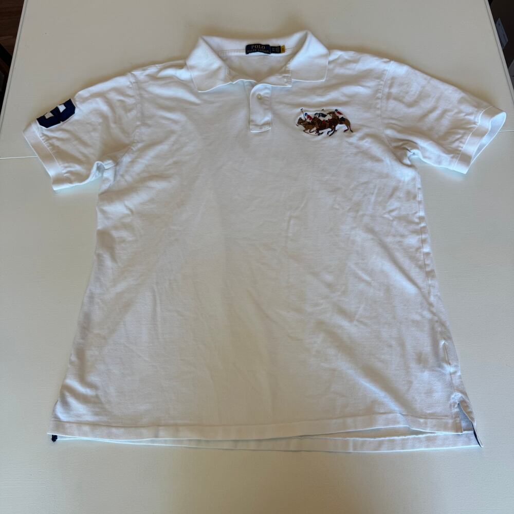 Polo Ralph Lauren Classic Fit Triple-Pony Mesh Polo White Shirt Size XLT Preppy